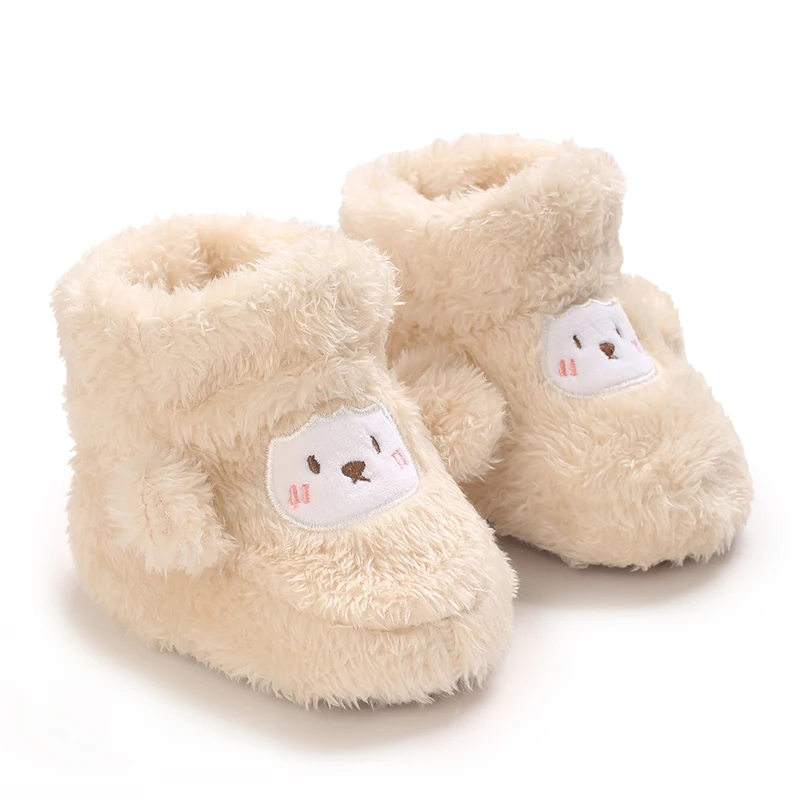 Chaussons Bébé Doublés Pour L’Hiver À Fermeture Auto-agrippante
