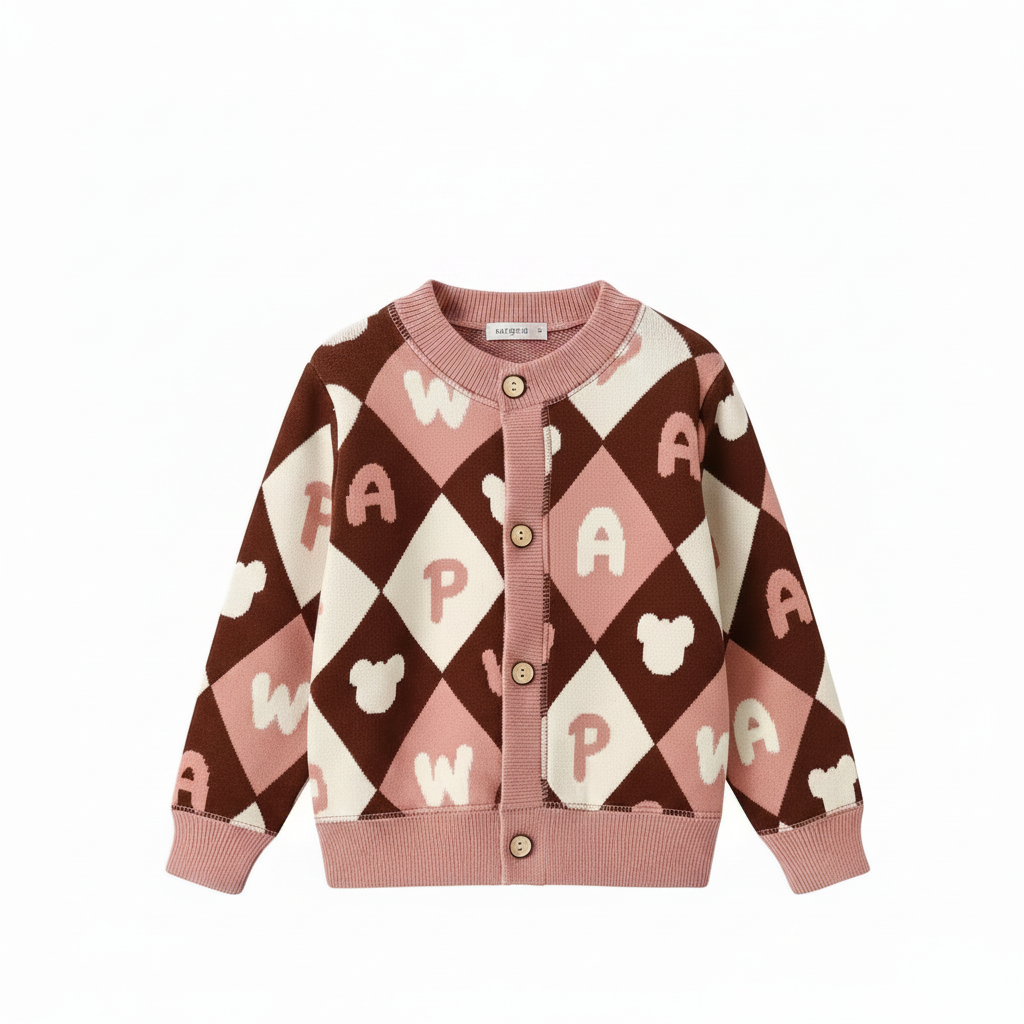 Gilet Tricoté Enfant À Motifs Colorés