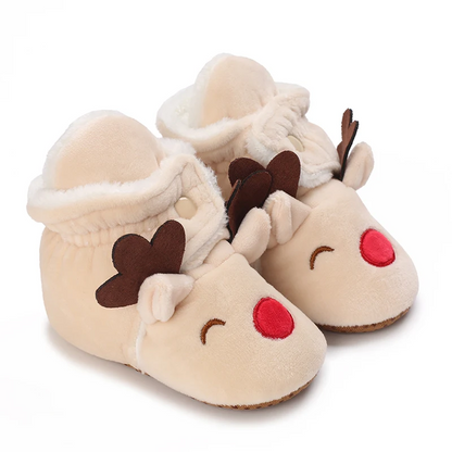 Chaussons Bébé Doublés Pour L’Hiver À Fermeture Auto-agrippante