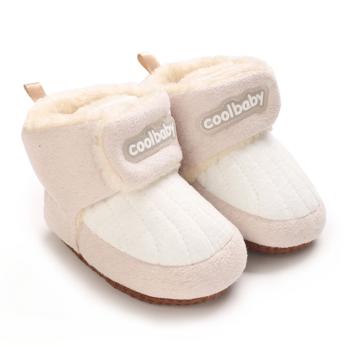 Chaussons Bébé Doublés Pour L’Hiver À Fermeture Auto-agrippante