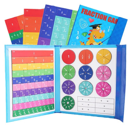 Enfant manipulant les pièces du puzzle éducatif sur les fractions