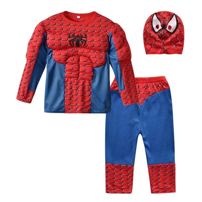 Déguisement enfant avec tenue de super-héros et effet musculaire