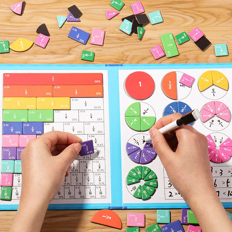 Puzzle magnétique Montessori pour apprendre les fractions en s’amusant