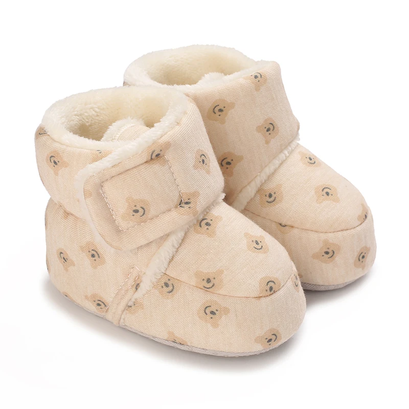 Chaussons Bébé Doublés Pour L’Hiver À Fermeture Auto-agrippante