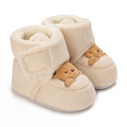Chaussons Bébé Doublés Pour L’Hiver À Fermeture Auto-agrippante
