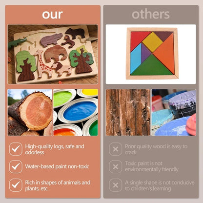 Jeu de puzzle Montessori avec des animaux de la forêt