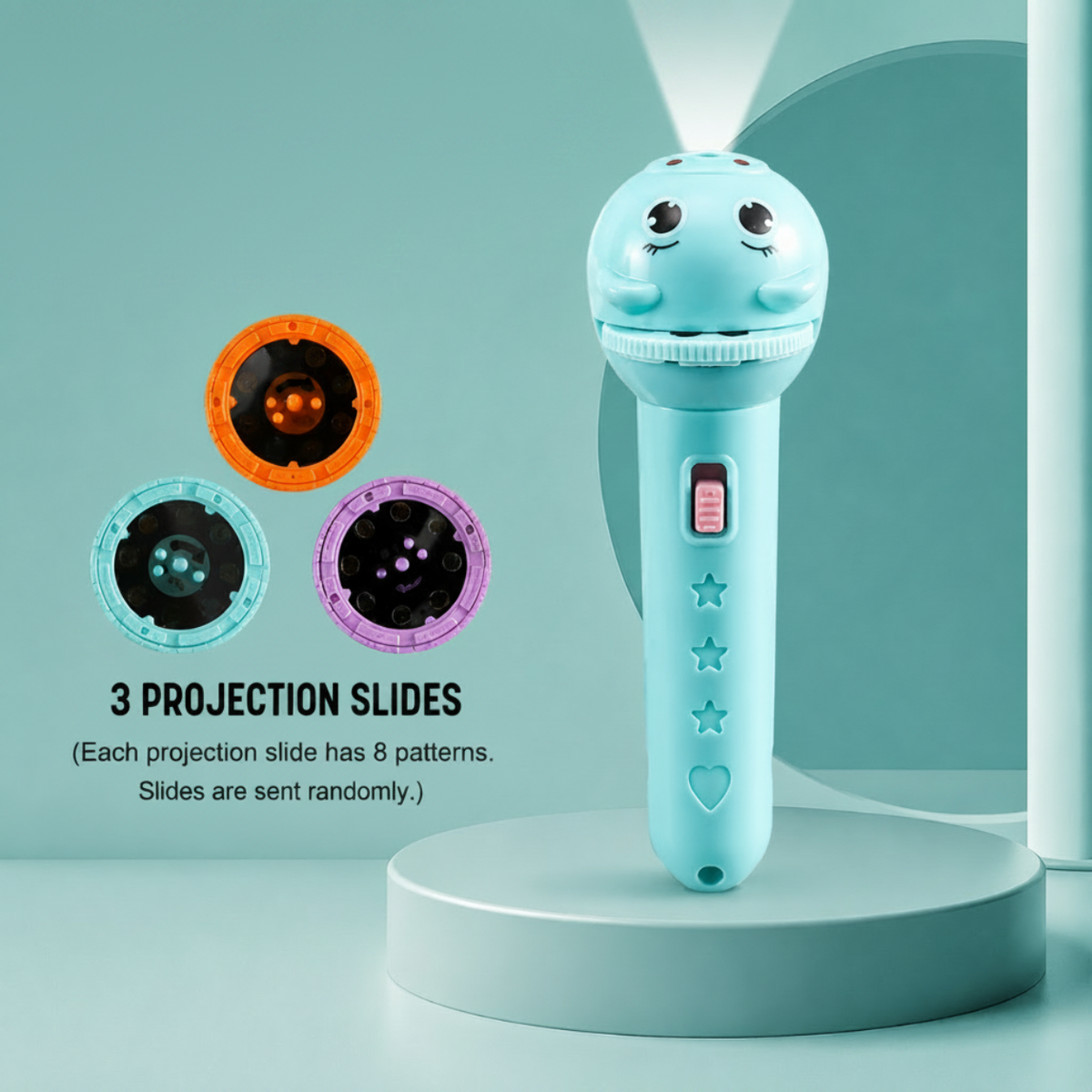 Accessoires de la lampe projecteur enfant disposés sur une table