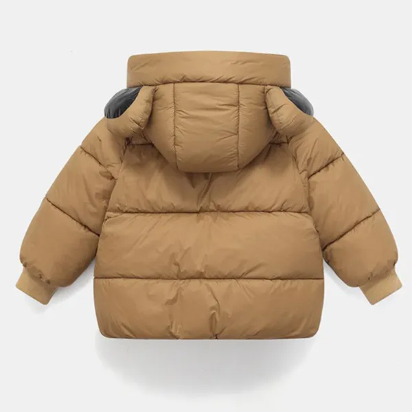 Vue de dos du manteau matelassé à capuche