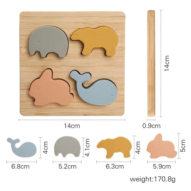 Jeu de logique en bois pour enfant avec animaux