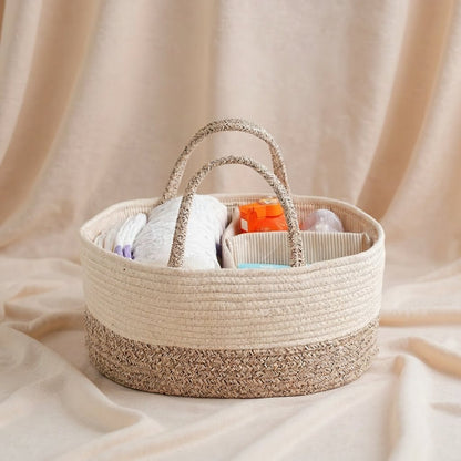 Panier de rangement pour couches vu de face