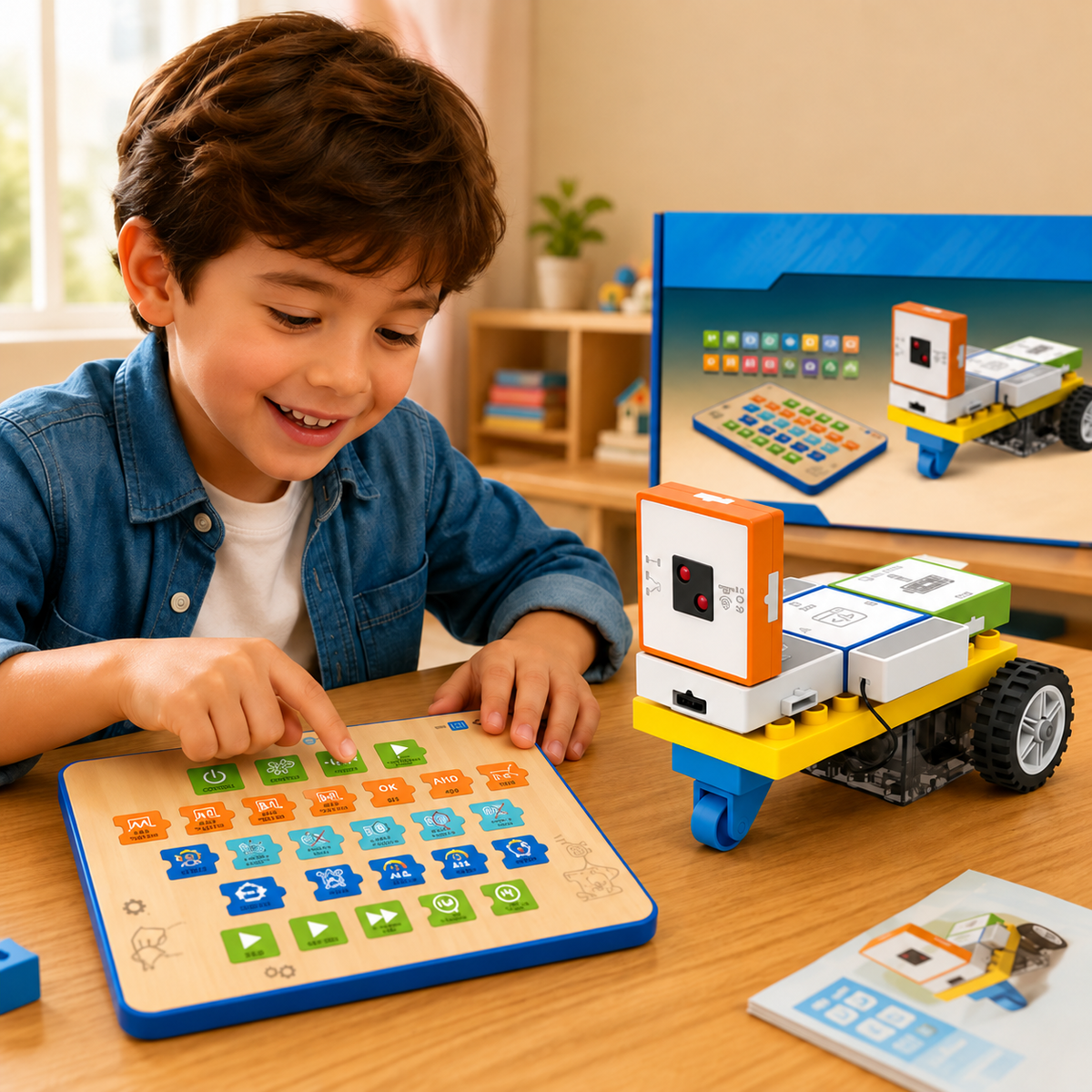 Kit de construction robotique pour apprendre le codage sans écran