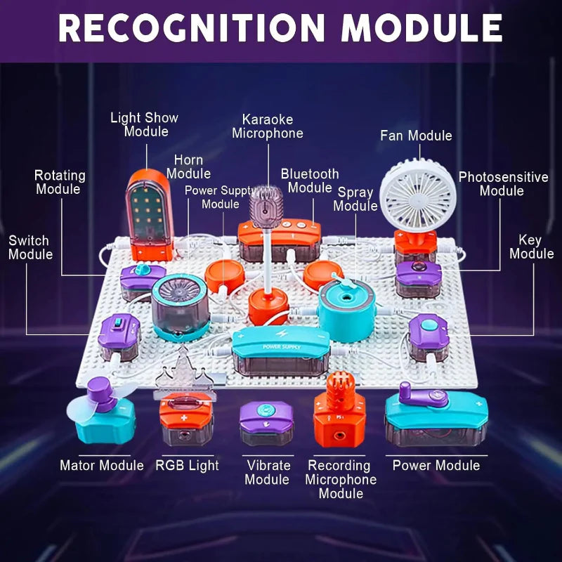 Enfant assemblant un circuit électronique à clipser