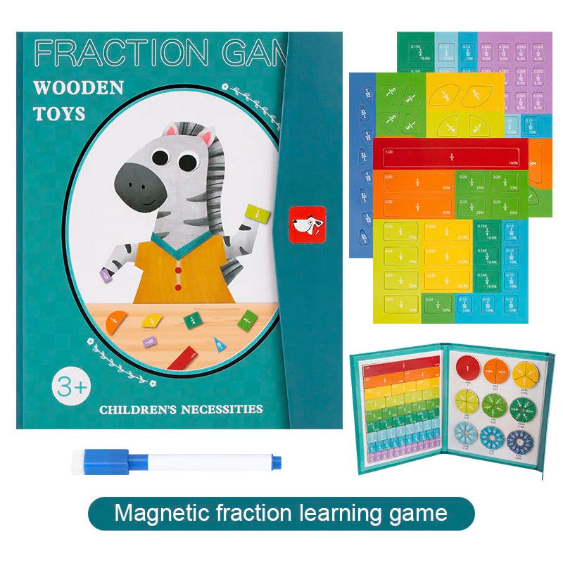 Puzzle Magnétique Des Fractions Montessori Pour Enfants