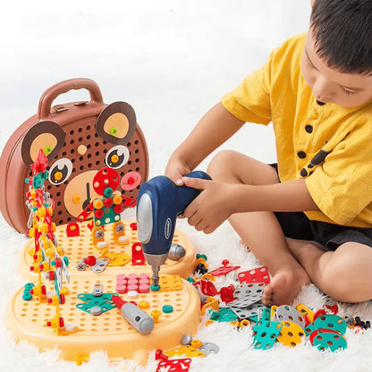 Boîte à outils de bricolage pour enfant avec accessoires