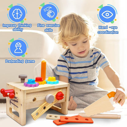 Ensemble de jouets de bricolage en bois avec différents outils
