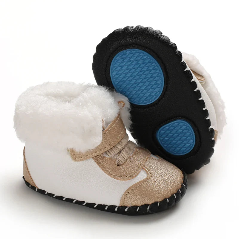 Bottes Hiver Bébé Doublées Coton À Fermeture Réglable