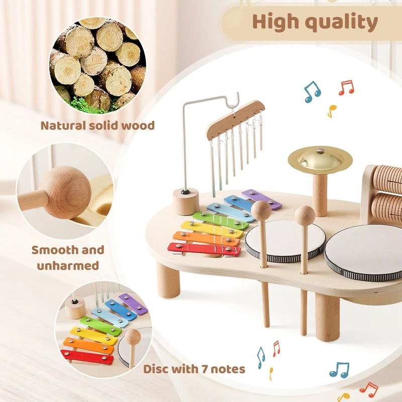 Instruments musicaux Montessori réunis dans un coffret pour enfant