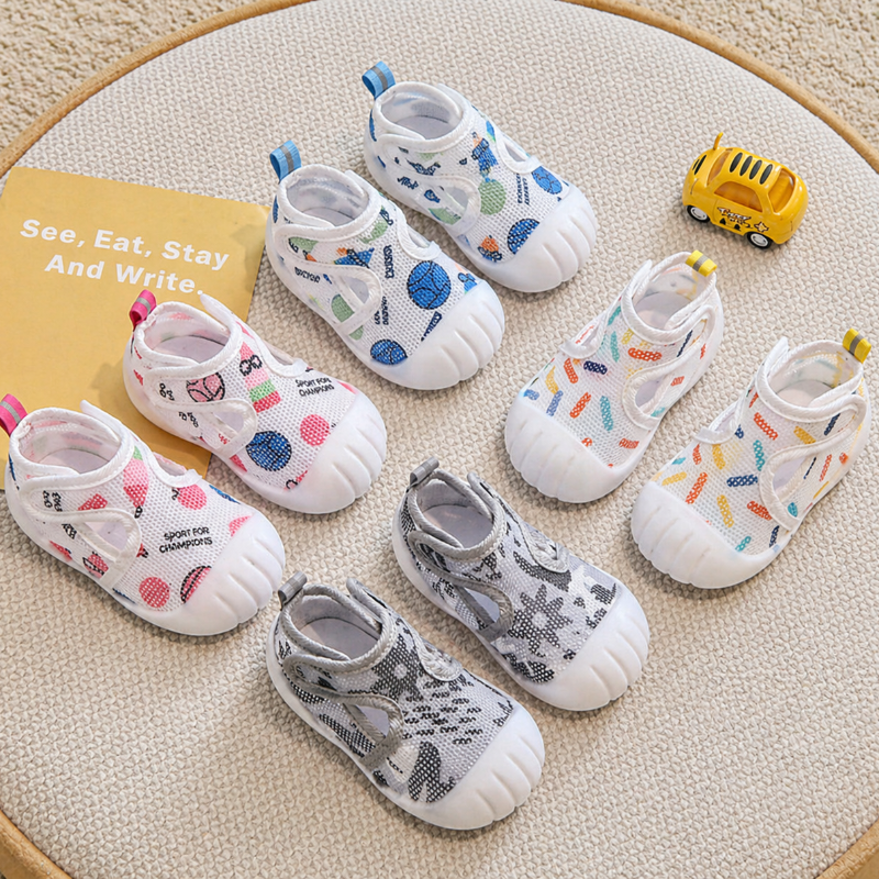 Paire de chaussons chaussettes bébé en coton tricoté