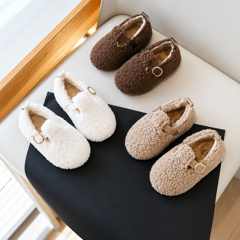Chaussures enfant en matière douce avec intérieur chaud et moelleux