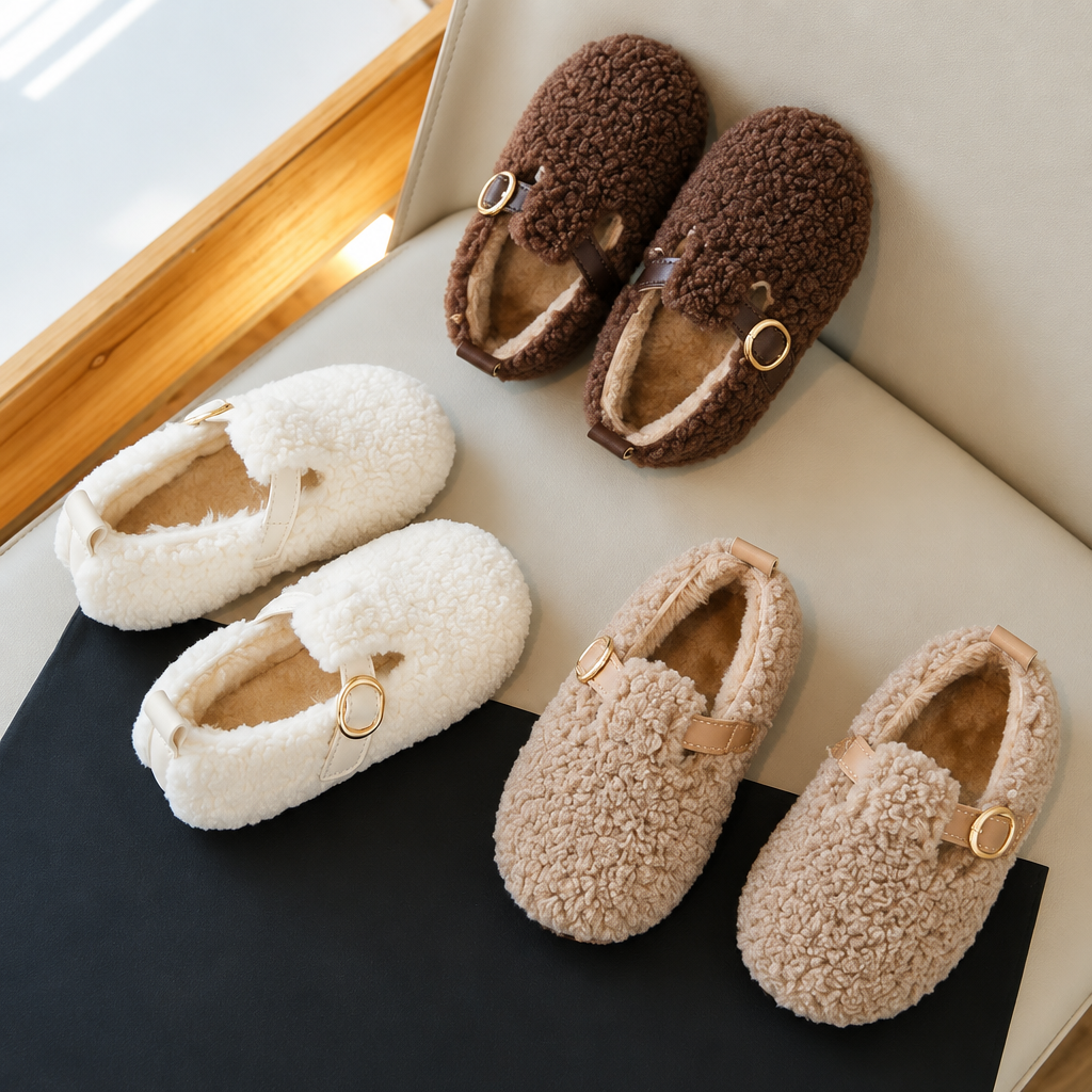 Vue rapprochée de la doublure douillette des chaussures enfant