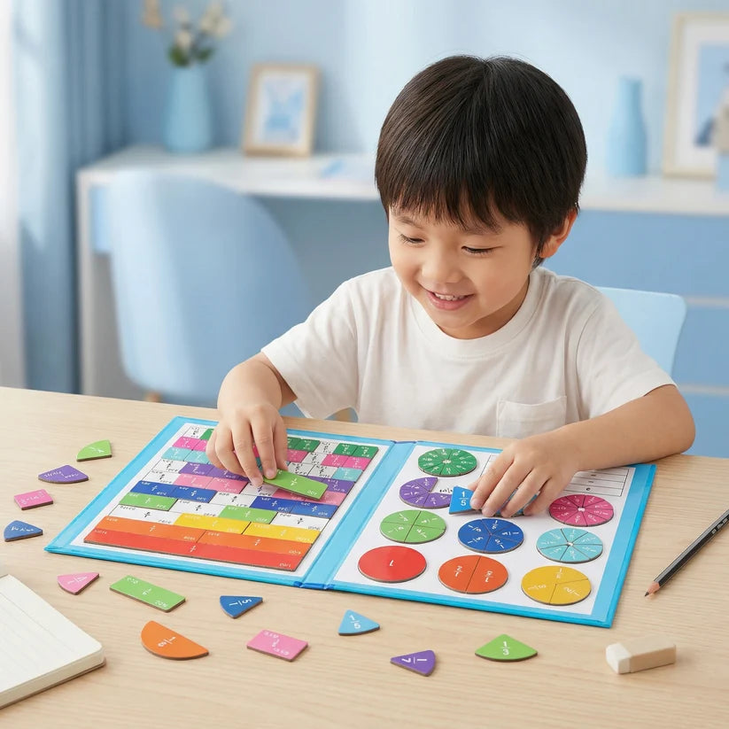 Puzzle Magnétique Des Fractions Montessori Pour Enfants