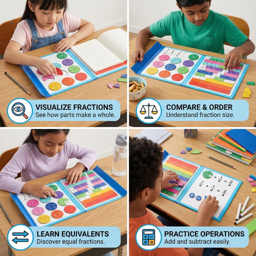 Puzzle Magnétique Des Fractions Montessori Pour Enfants